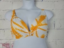 Shade Shore Swimsuit Bikini Top Underwire Orange Tie-dye size 38D Strappy Back