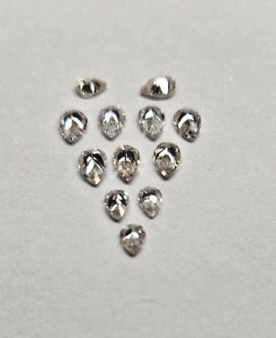 GENUINE, NATURAL PEAR SHAPED DIAMONDS! 12 STONES 1.82CT  t.w. - Image 2 of 4