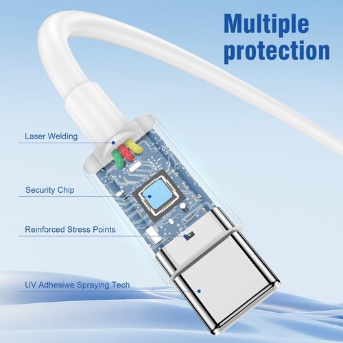 USB C to USB C Cable USB C Charger Fast Charging Lead for Apple iPhone Samsung - Picture 6 of 38
