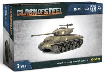 Clash of Steel CSU04 US M4A3E8 Easy Eight Platoon (3 Tanks) Gaming Miniatures