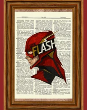 The Flash Dictionary Art Poster Picture Comic Book Marvel DC Superhero Gift 