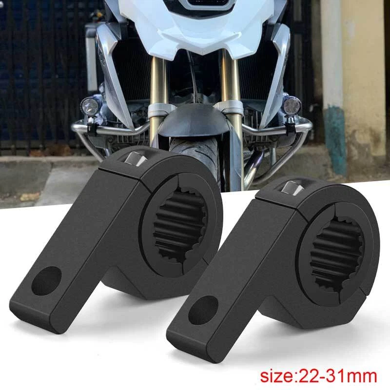 2X Soporte de horquilla de montaje en tubo para motocicleta Soporte de faro Punto Luz antiniebla Soporte de lámpara Foto 3 de 4