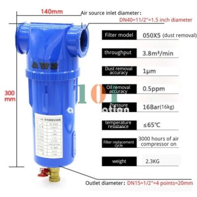 1PCS NEW FOR AWS Air compressor oil water separator HV-050X5 Dust removal
