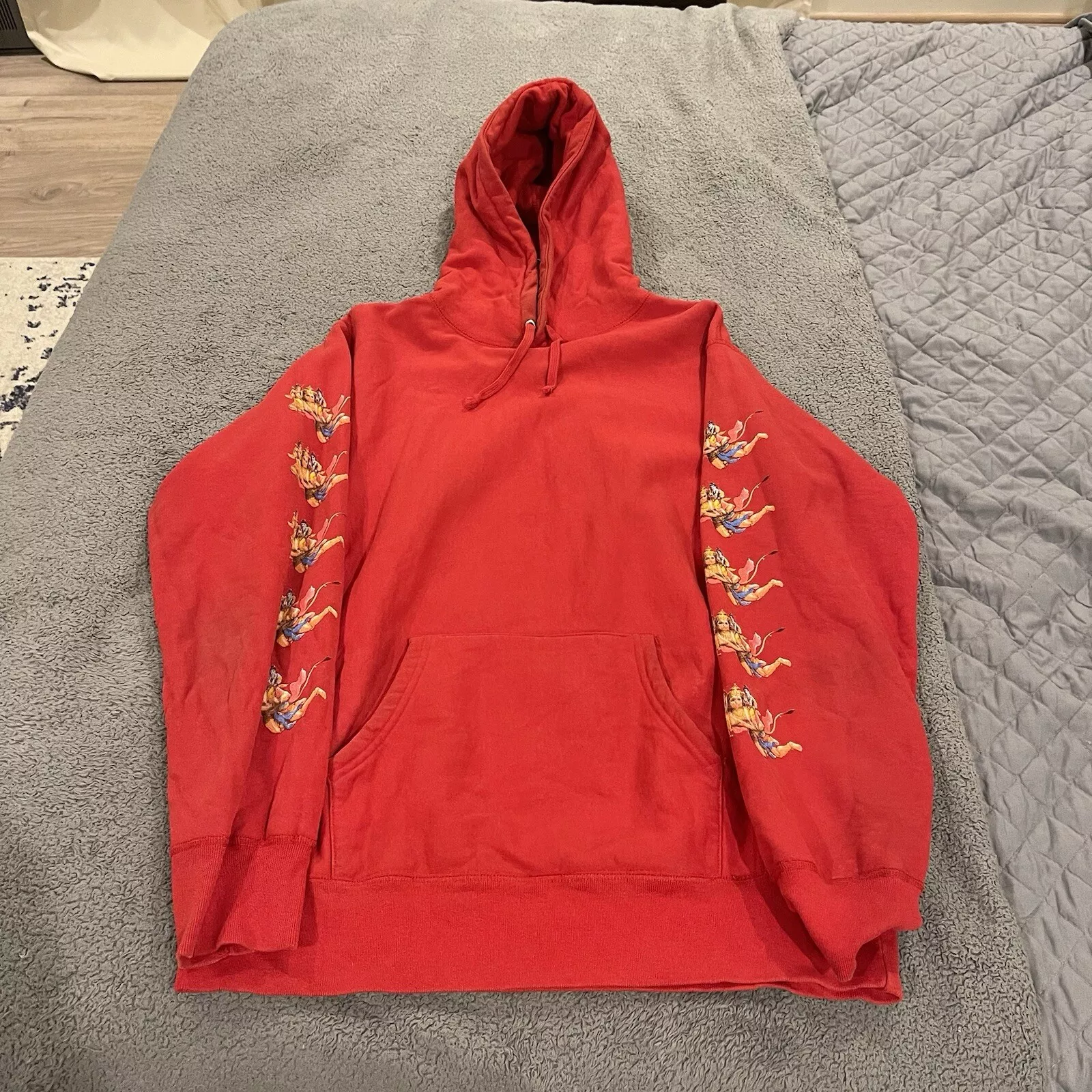 Sweat à capuche rouge suprême hindou grand bon état très rare