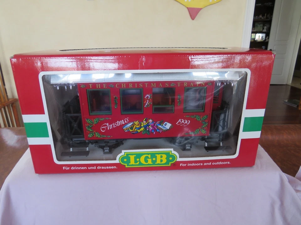 Vagón de tren de pasajeros LGB ESCALA G Lehmann 1999 con carámbanos caja de Navidad #36079 Foto 2 de 4
