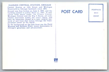 Illinois Central Station Chicago Landmark Soldiers Field Postcard