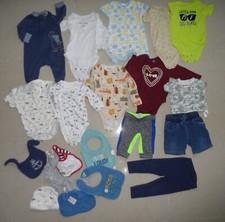 Mixed Lot 20 Pcs One Piece Pants Apron Shirts Baby Boy Clothes NB 3 6 12 Mo