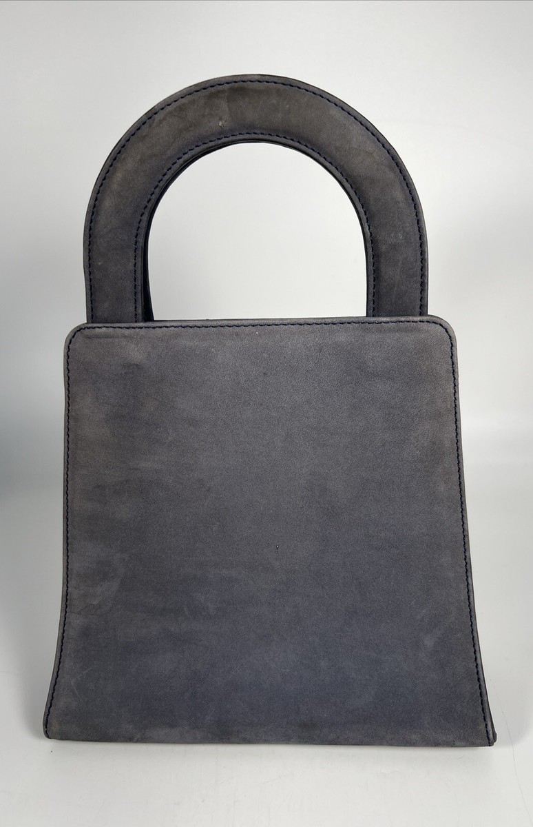 DIDIER LAMARTHE FRANCE Bag Purse Suede Blue/gray Leather | eBay