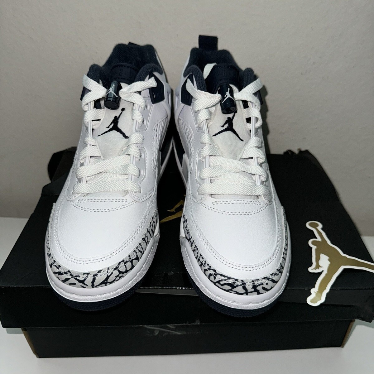 Size 5Y Nike Air Jordan Spizike Low White Obsidian Blue FQ3950-104