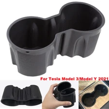 Console Drink Cup Holder Insert Black Storage Box For Tesla Model 3 Model Y 2021