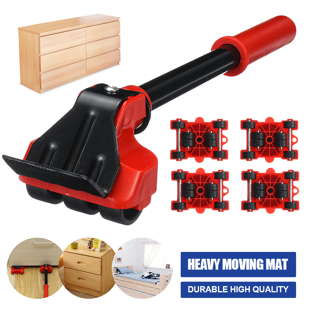 Easy Move Heavy Furniture Shifter Lifter Slider Mover Wheels Moving Kit