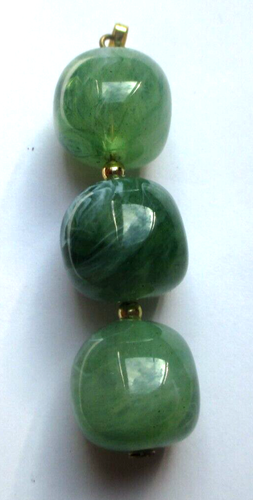 Collier Vintage Perles De Verre Vert Irisé - Bijou Ancien Unique 'dans Son Jus' - Modèle 3506