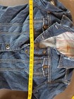 Vintage Women's Denim Jeans Jacket, Distressed Dark Wash,  Button Front, Sz. L — photo 2