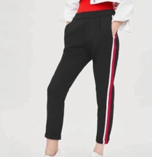 ZARA TRAFALUC  Size Small  Turned Up Hem Side Stripe PULL-ON Jogger Pants a66