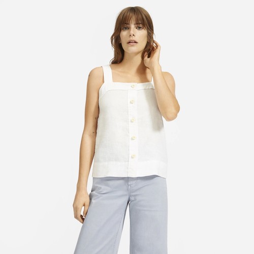 Everlane White Linen Button Up Picnic 