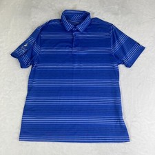 Under Armour Playoff Polo Mens Large Blue Performance Golf Shirt Stretch Preppy