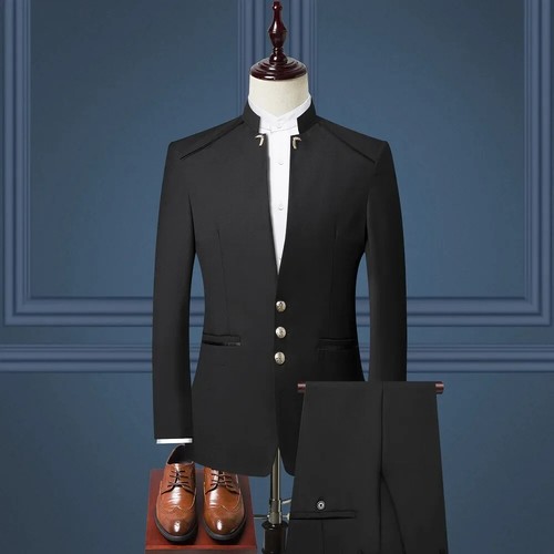 Mens Suits Set (Jacket+Pants) Slim Fit Suits Two Piece Wedding Men Clothing - Afbeelding 29 van 31