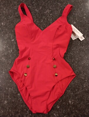 Amoressa Swimwear Devine Red One Piece Maillot Style Swimsuit