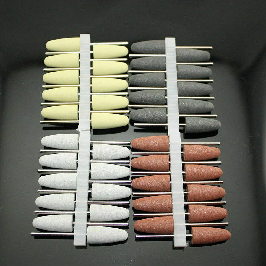 50 piezas pulidores de vástago de goma de silicona de laboratorio dentales de 2,35 mm diamante Foto 4 de 4