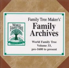 Family Tree Maker: Archives World Family Tree Vol. 33 34 35 PC CD genealogy set
