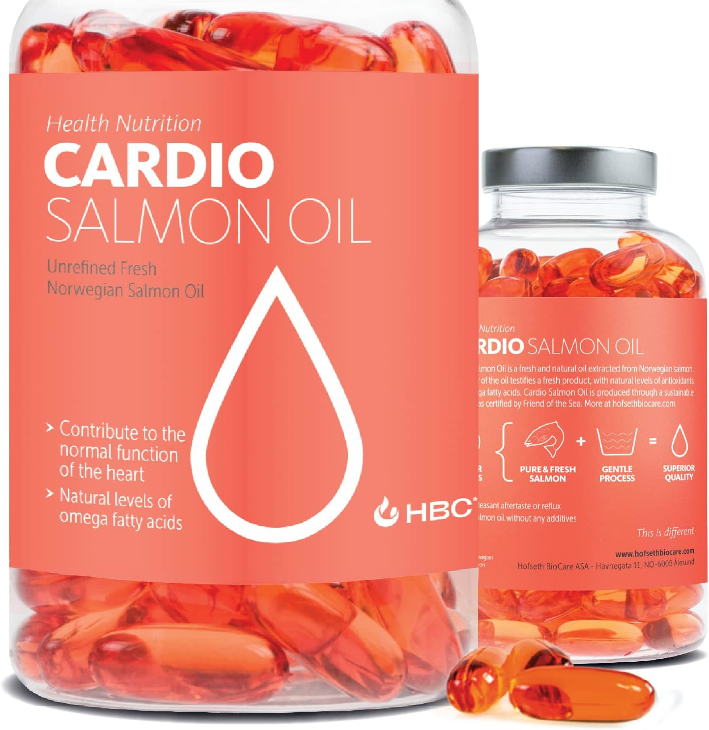 High Strength Omega 3 Fish Oil - 1000Mg, Norwegian Salmon Oil with EPA, DHA & As