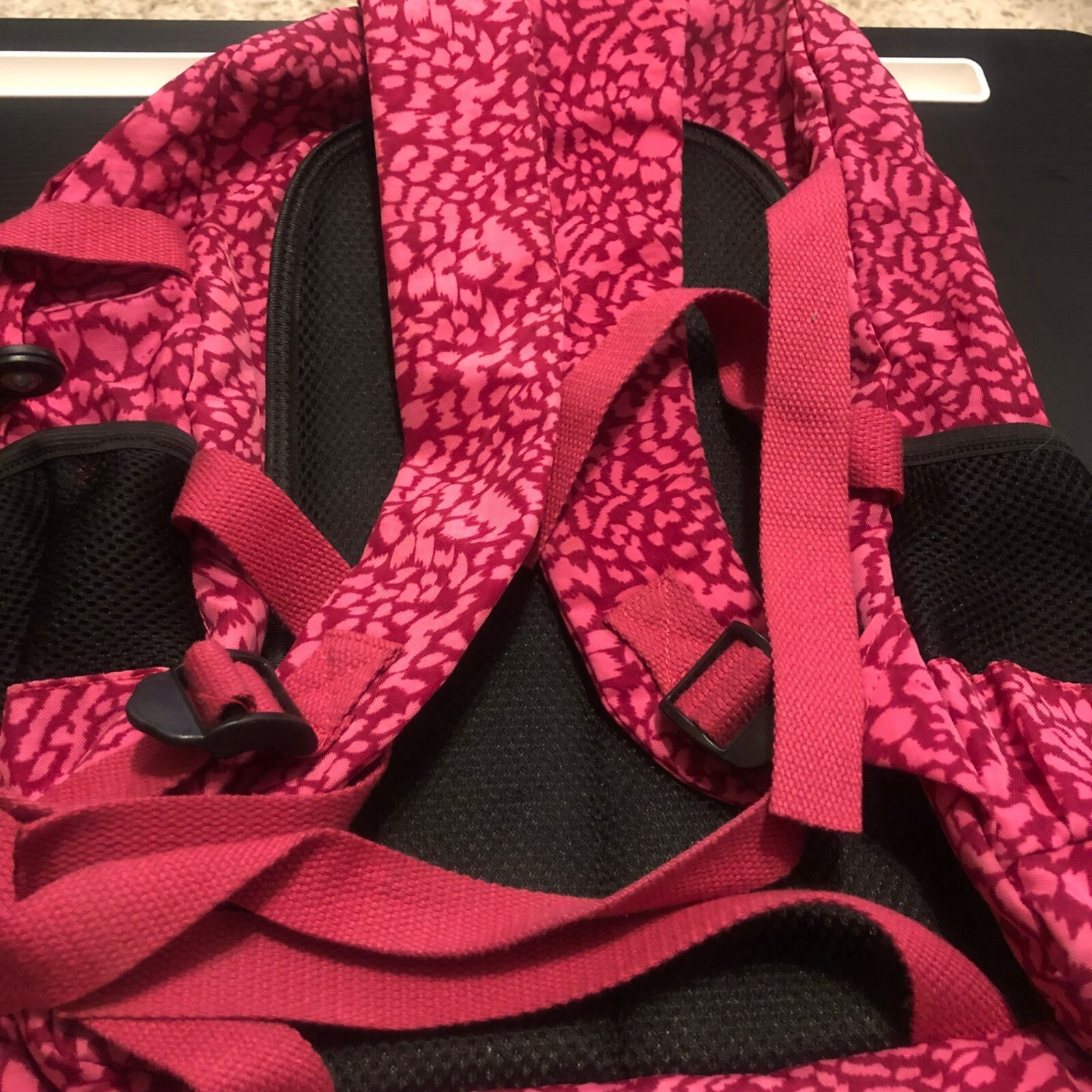 Kipling Pink Patterned Backpack With Multiple Buc… - image 4