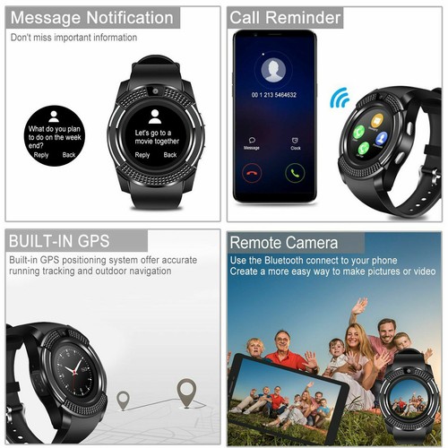 Women Men Smart Watch Life-waterproof Bluetooth Wristwatch Phone for Android - Picture 4 of 7