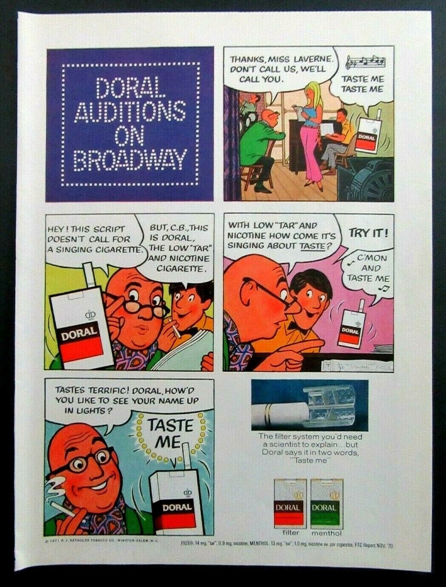 1971 Print Ad Doral Cigarettes Retro Tobacco Art Cartoon 05/23/22