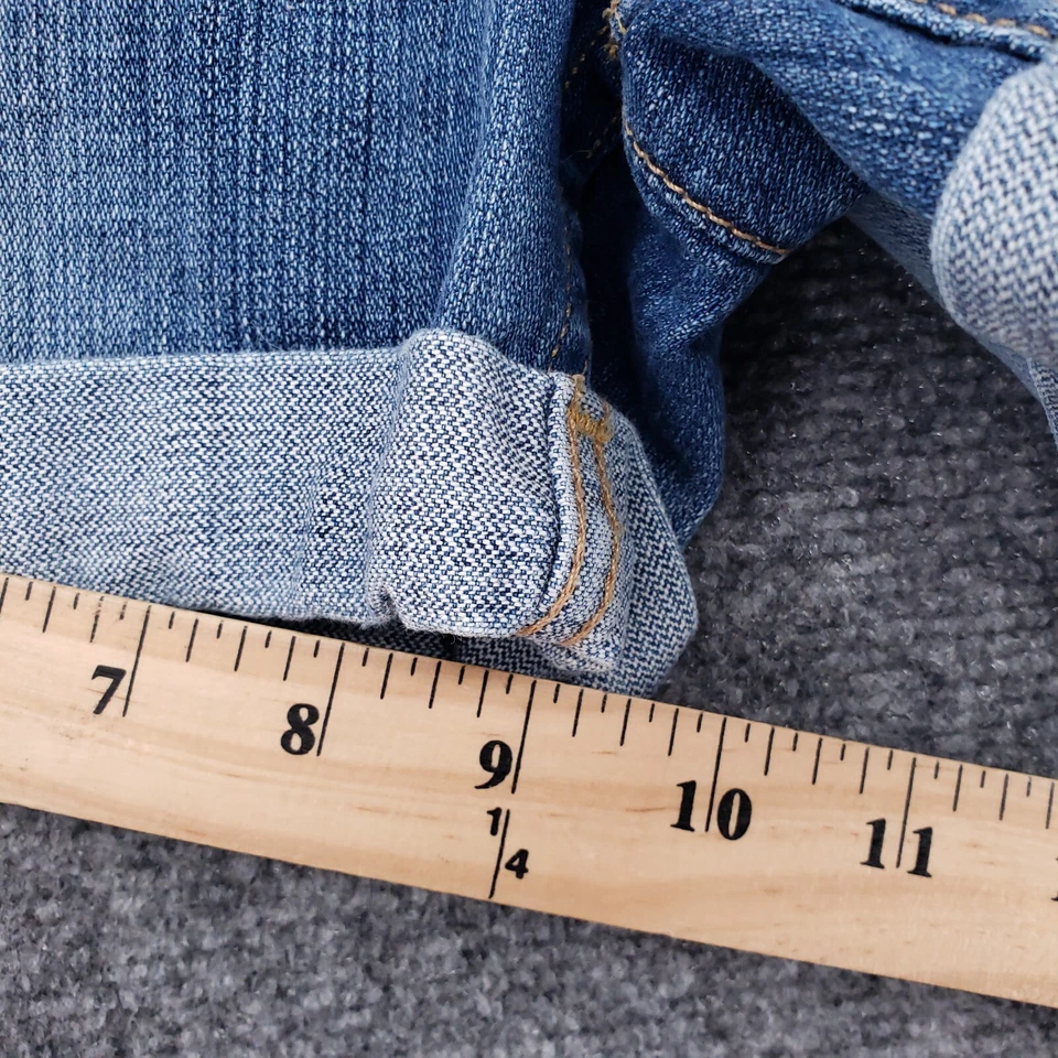 Pantalones Cortos Fossil Genuinos Para Mujer 27 Azul Tiro Medio Denim Envejecido Puños Calientes Pantalones Foto 4 de 4