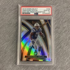 2019 Panini Select Jonathan Taylor 2020 XRC Prizm Redemption PSA 10
