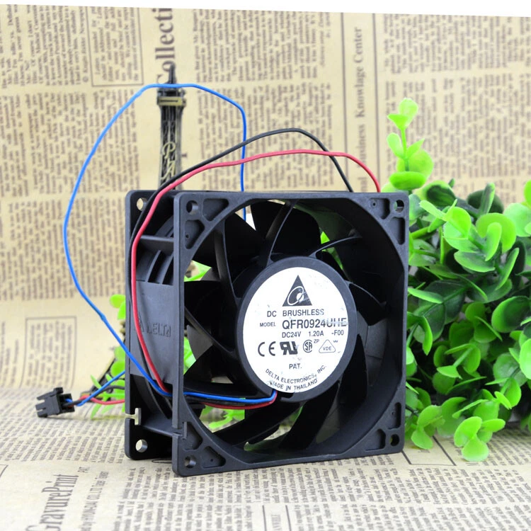 1PC New Delta QFR0924UHE 24V1.2A 9238 9038 3-Wire Double Ball Inverter Power Fan - Image 3 of 4