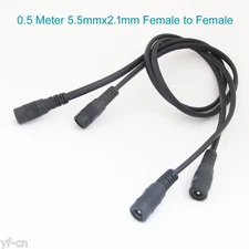 4pcs 50cm DC Power Supply 5.5mmx2.1mm 2.1mm Female to Female Extension Cable