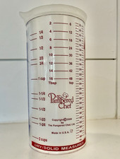 Pampered Chef 2 Cup Wet Dry Push Up Measuring Cup, Made in USA, Vintage 2000