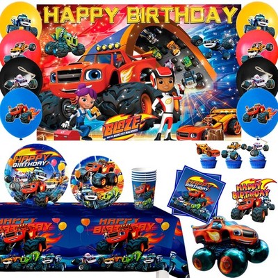 Monster Truck Geburtsta Deko,Monster Truck Party Geschirr ballon Banner teller