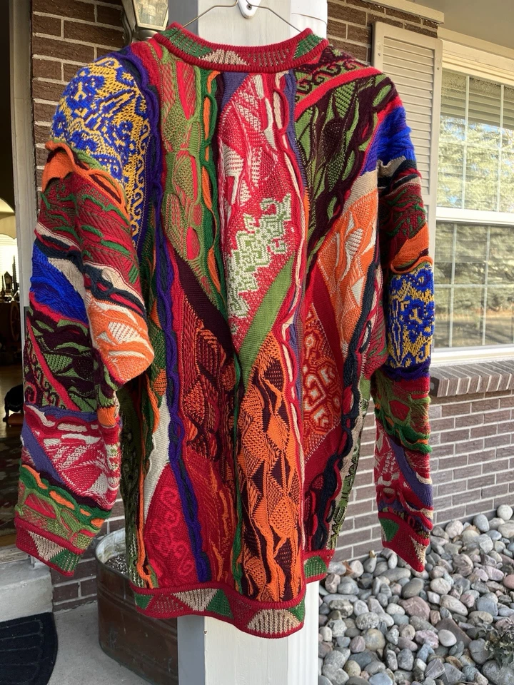 Vintage Coogi Sweater Pure Wool 90s Knit Hip Hop Biggie Cosby Australia L - Image 4 of 4