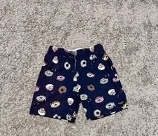 Abercrombie Kids Shorts, Youth Boys Size 13/14 Swim Trunks Navy W/ Donuts
