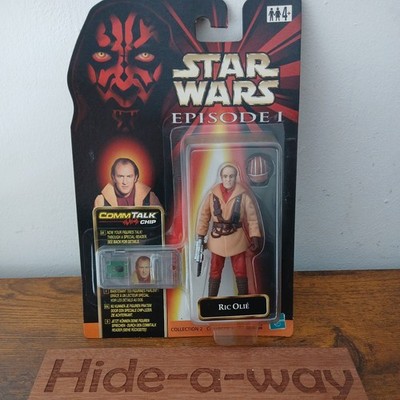 Star Wars EP1 RIC OLIE mit Helm und Naboo Blaster Hasbro CommTech Chip 1998