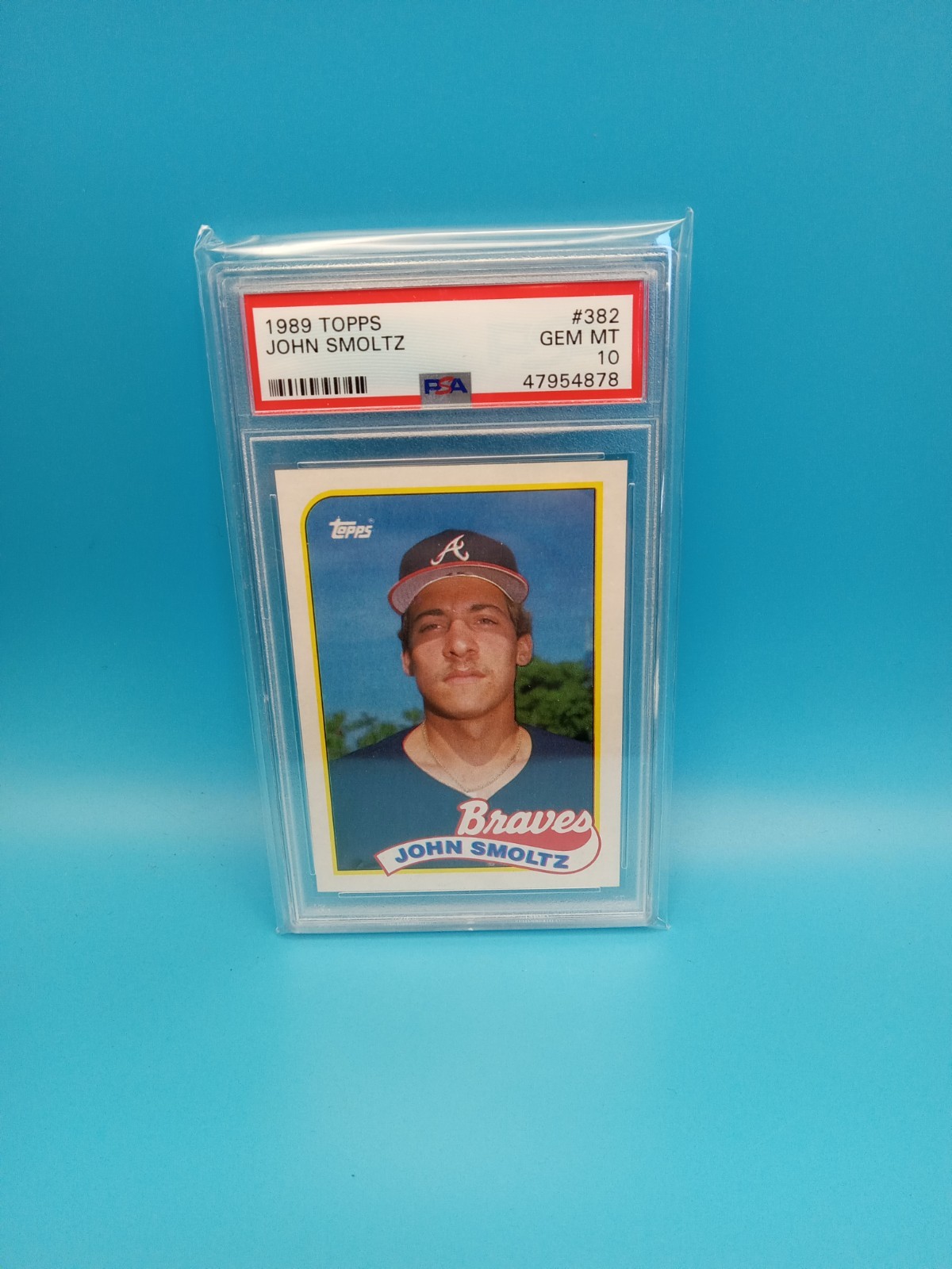 1989 TOPPS #382 JOHN SMOLTZ RC BRAVES HOF PSA 10