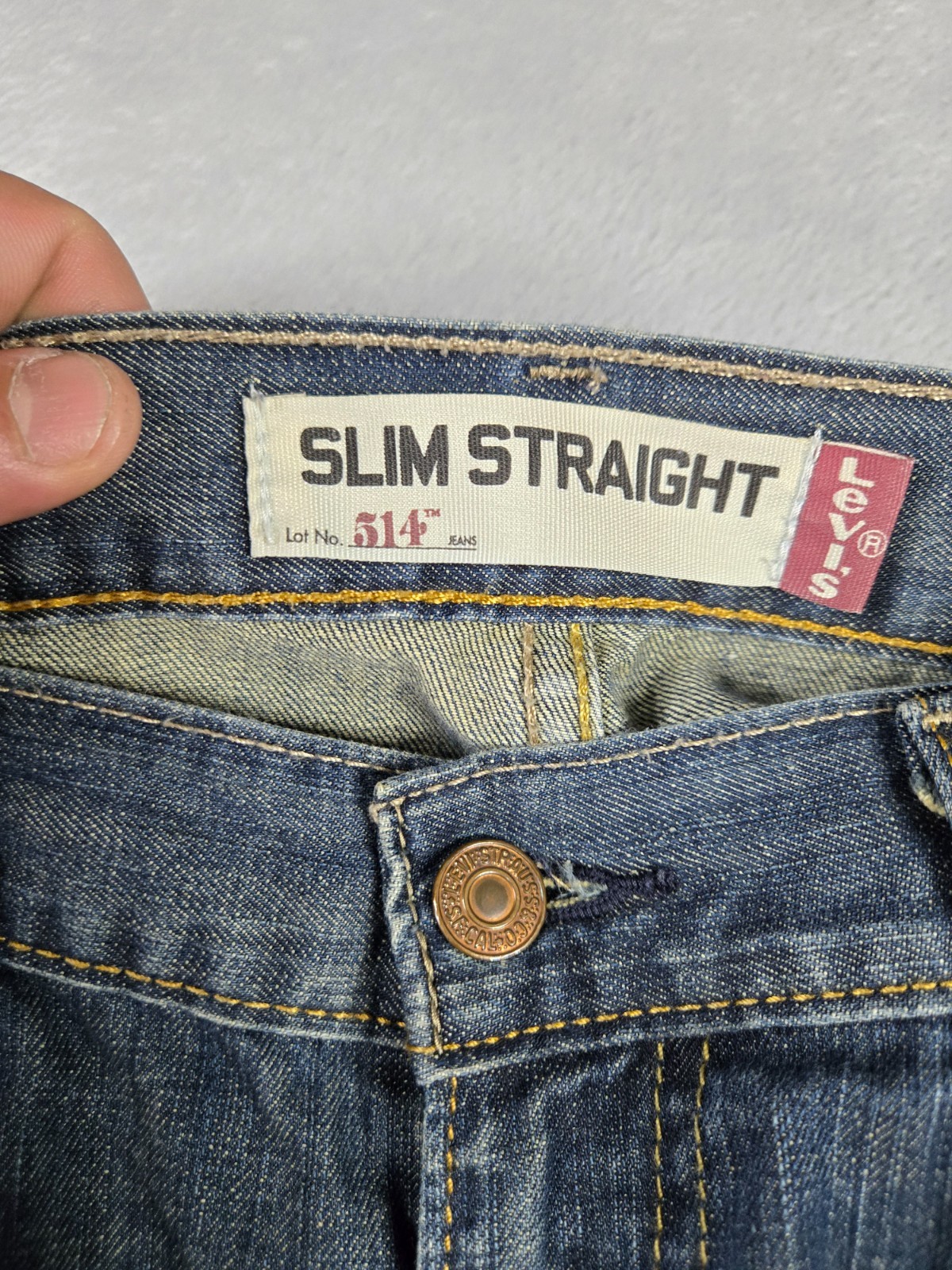 Levis 514 Blue Jeans Mens Size 34 x 34 Slim Straight Levi's Dark Blue Country thumbnail 4