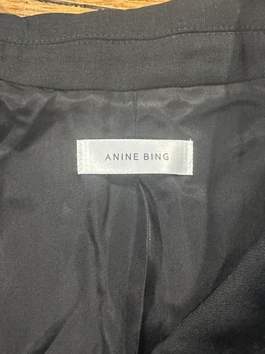 Chaqueta Blazer Anine Bing Mujer Negra Clásica de Negocios 80% Lana Talla Mediana Pro - Imagen 5 de 8