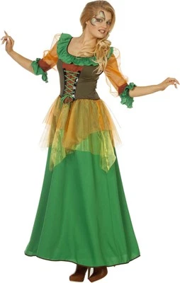 WILBERS DAMEN WALDFEEN KOSTÜM / Karneval Fasching Theater Märchen Elfen Feen Kleid Gr.46