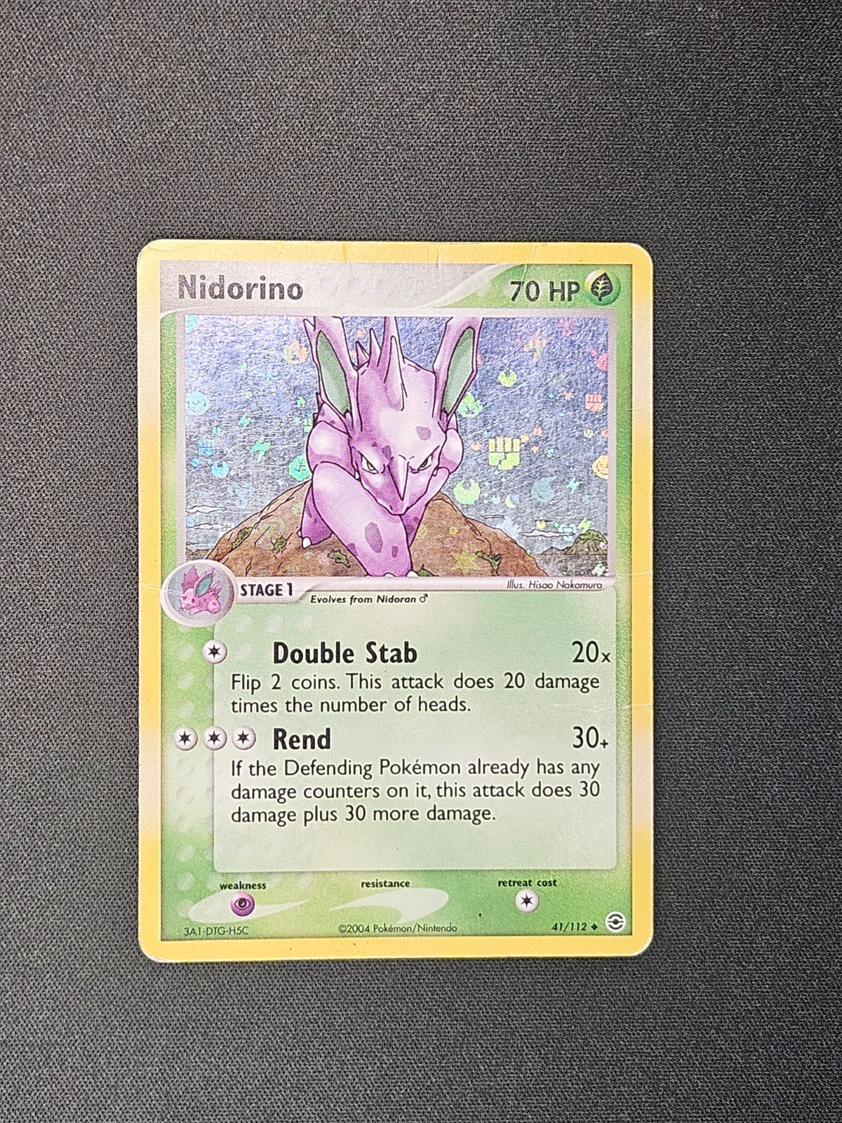 Pokemon TCG Nidorino 41/112 Fire Red Leaf Green Holo Vintage Card English
