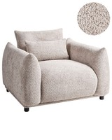 Sessel Bouclé Beige Taupe Mit Schwarzen Beinen Gepolstert Niedriges Design Jamsa