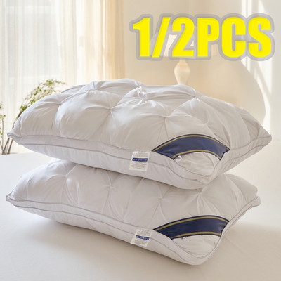 1/2pcs Quilted Luxurious Five-Star Bed Pillows, Moisture-Wicking And Breathable