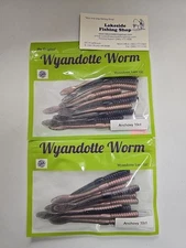 2 WYANDOTTE WORM 4" PADDLE TAIL WORM SOFT PLASTIC FISHING LURES ANCHOVY