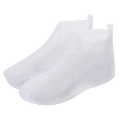 Waterproof Shoes Cover L TPE Overshoes Rain Galoshes with Zipper White