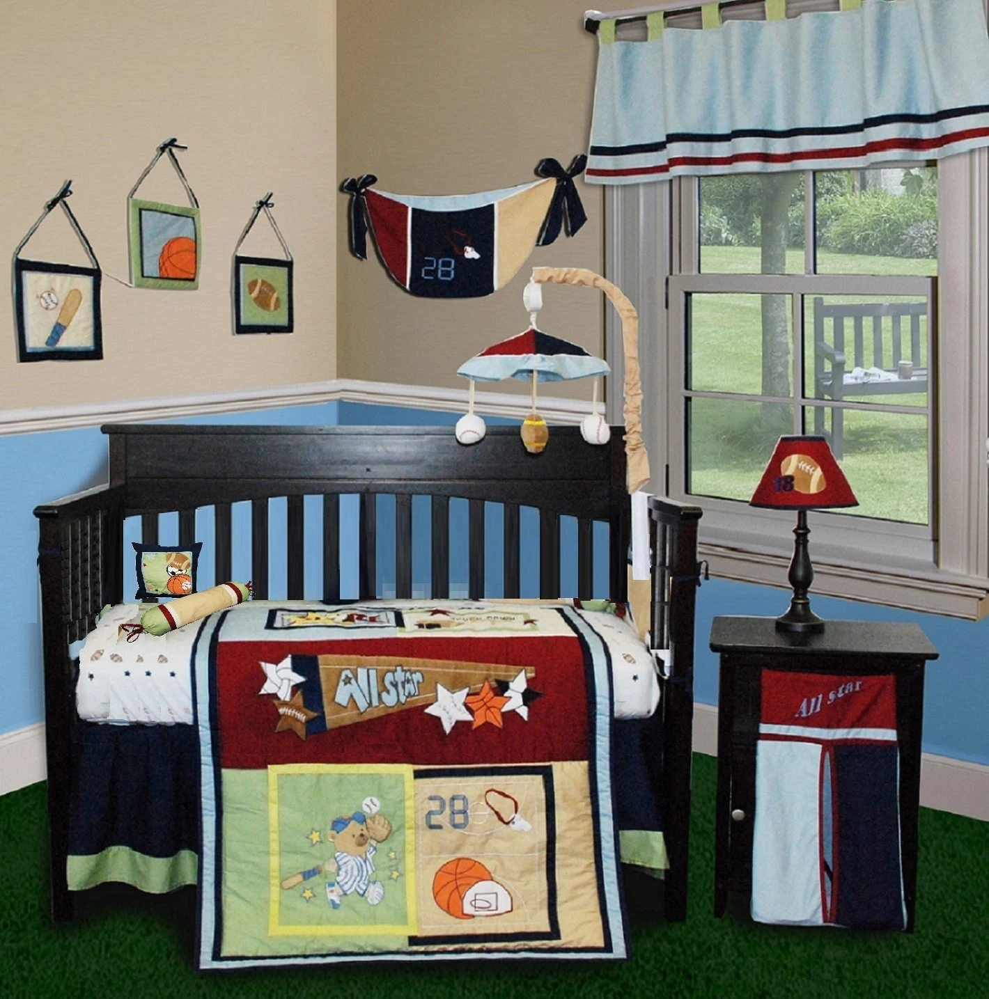 12-Piece Crib Nursery Bedding Set for Infant Baby Girls and Boys - All Star
Opens in a new window or