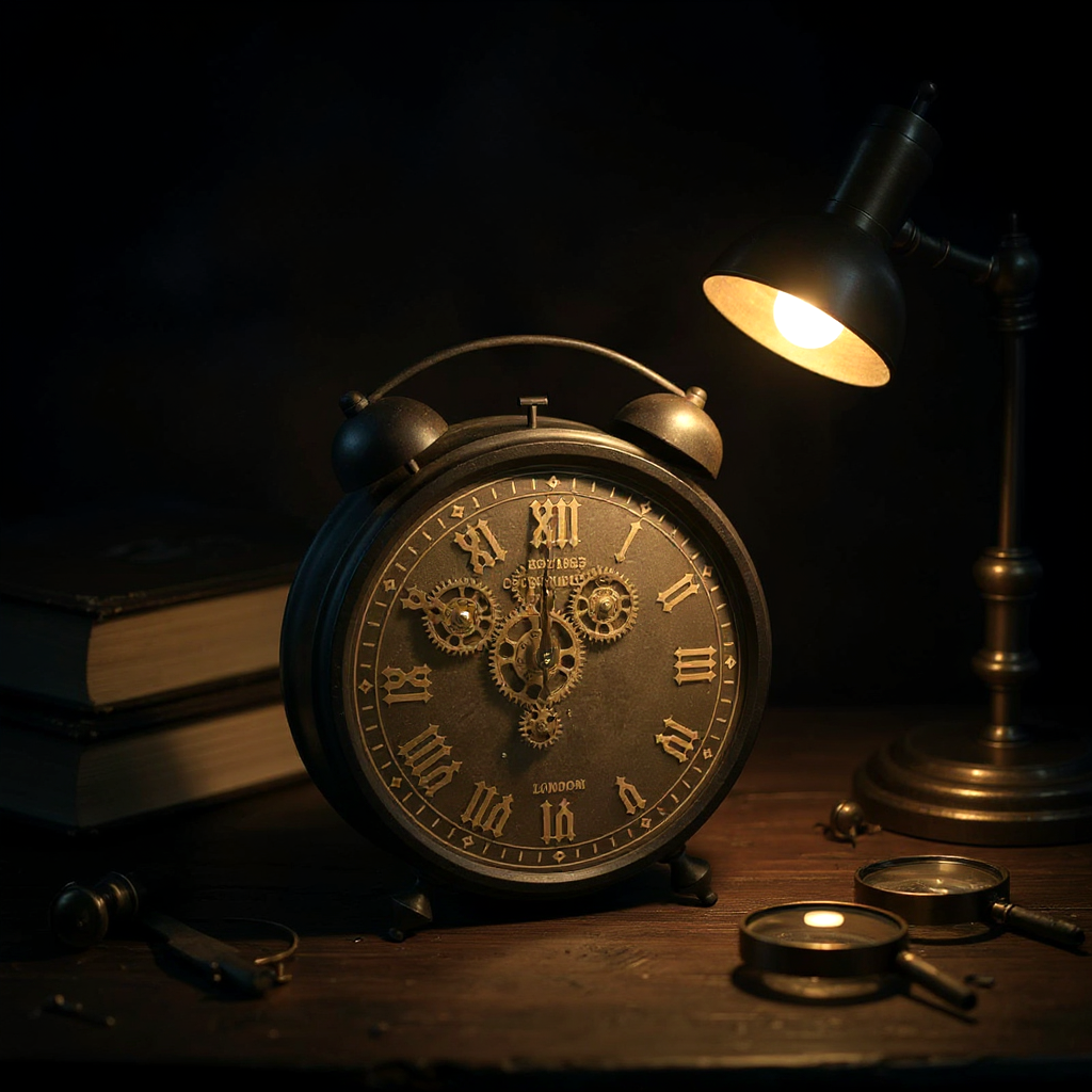 Mantel Gear Clock Table Top Clock Silent Sweep Clock Round Black And Gold