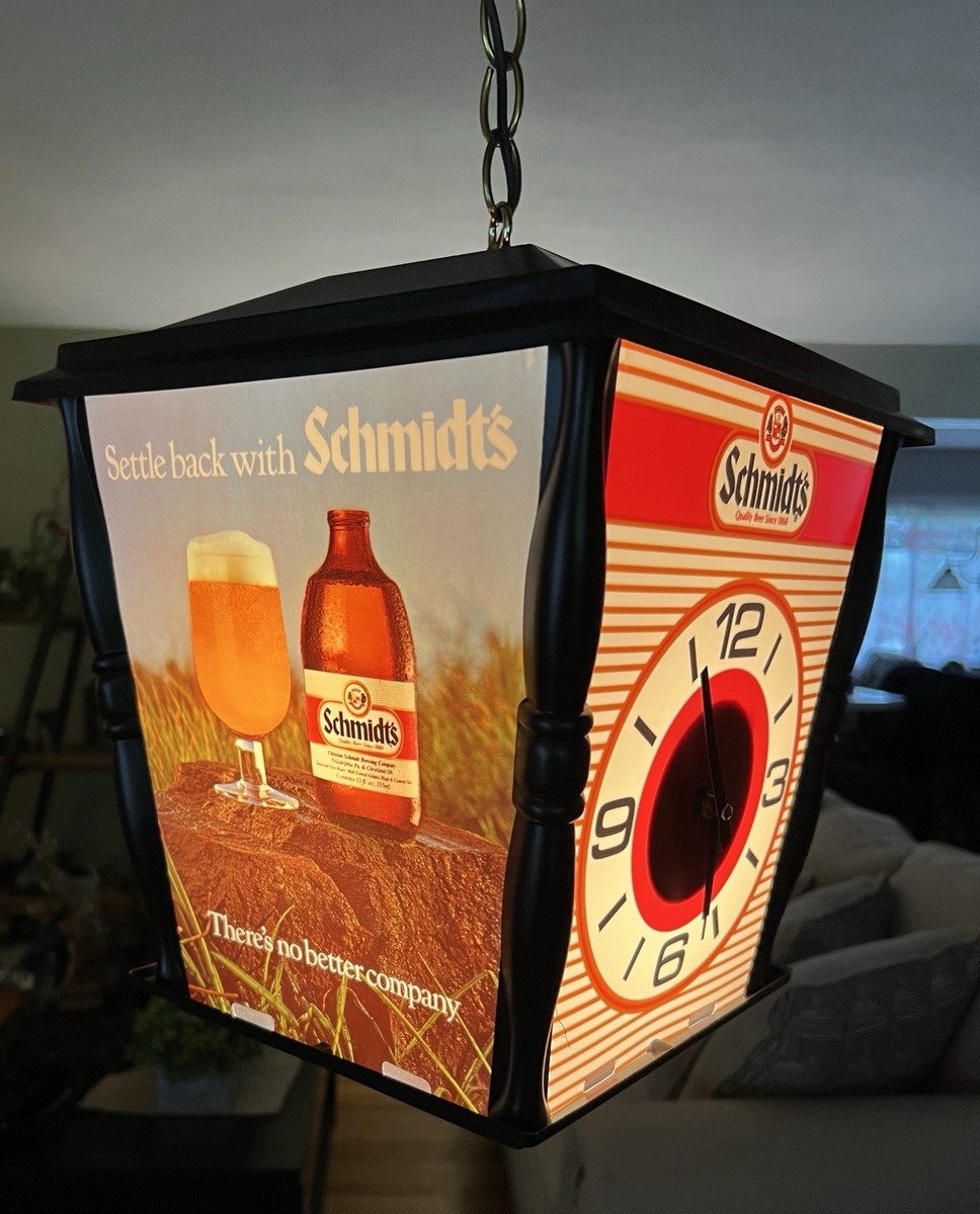 Rare 1970's VTG SCHMIDT BEER 4 Sided Rotating MOTION Bar Light