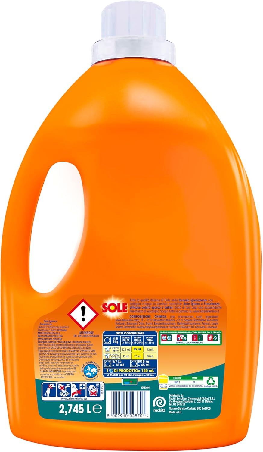 Sole Lavatrice Igiene e Freschezza 183 Lavaggi: Profumo Imbattibile - 3